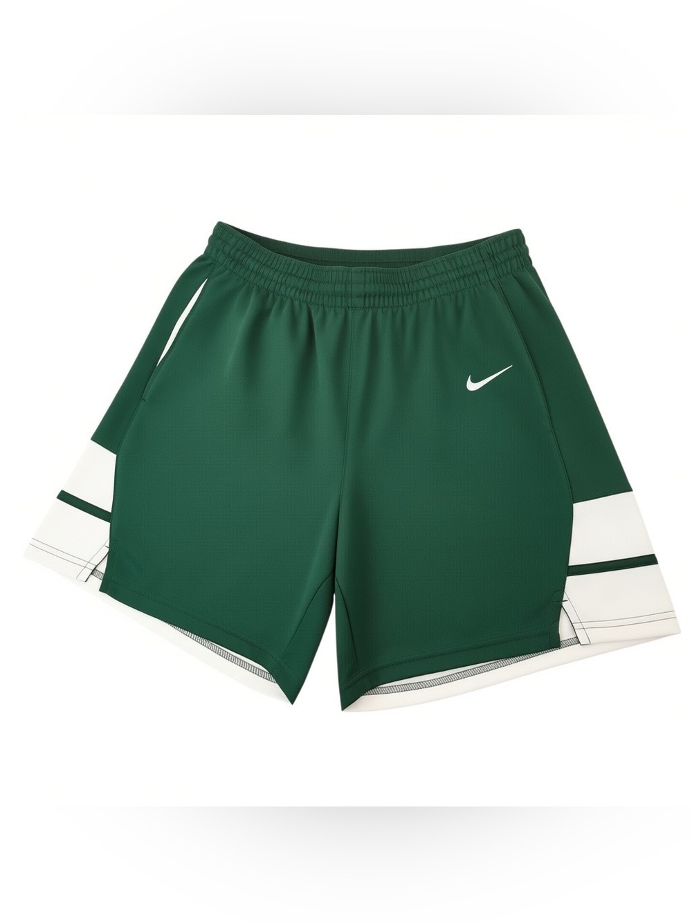 Nike Forest Green Athletic Shorts with White Accents
